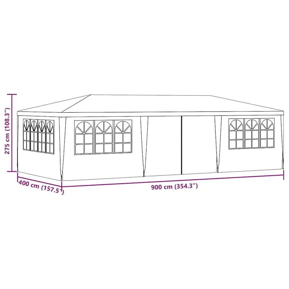 vidaXL - Partytent - Wit - Polyetheen