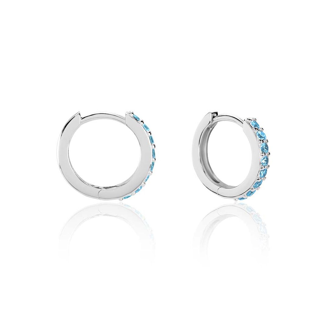 Créoles Rio Argent Blanc Oxyde De Zirconium