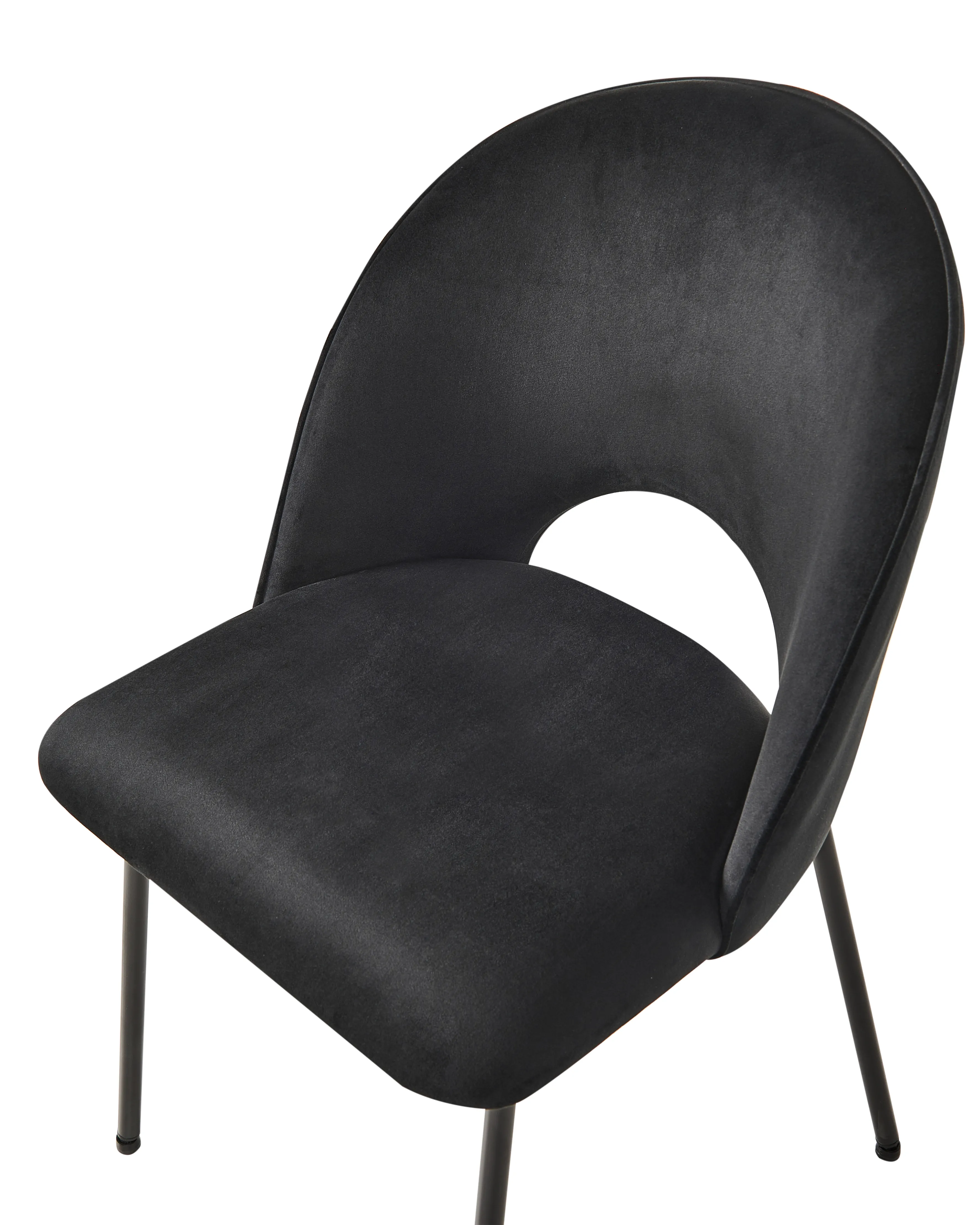 Set van 2 eetkamerstoelen COVELO Fluweel Zwart