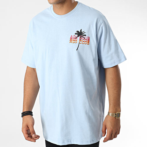 Tee Shirt Oversize Large KL-2105 Bleu Clair Floral