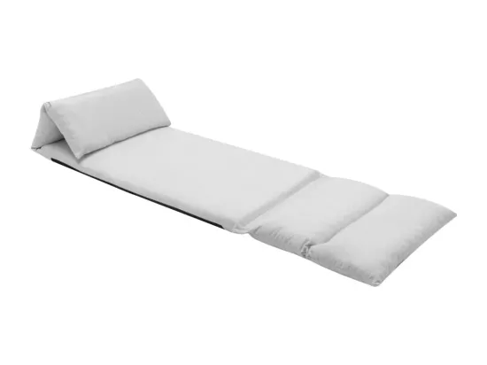 Prolenta Premium - Chaise pliable de sol Gris clair Microfibre