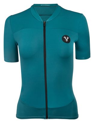 Maillot Manches Courtes Femme LeBram Allos Bleu Pelforth Coupe Ajustée
