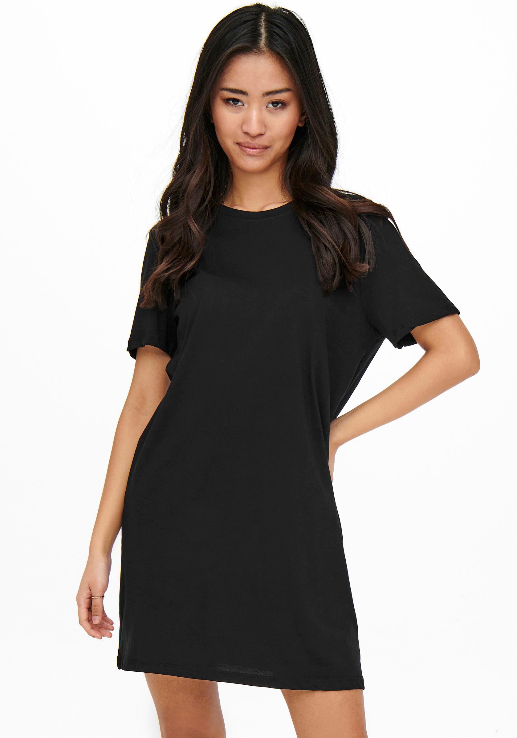 ONLY Shirtkleid »ONLMAY – Shirtkleid mit elastischem Material für Alltag« regular fit, casual, Jersey, Baumwolle, Rundhals
