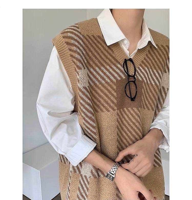VEAZ - V-hals geruit vest