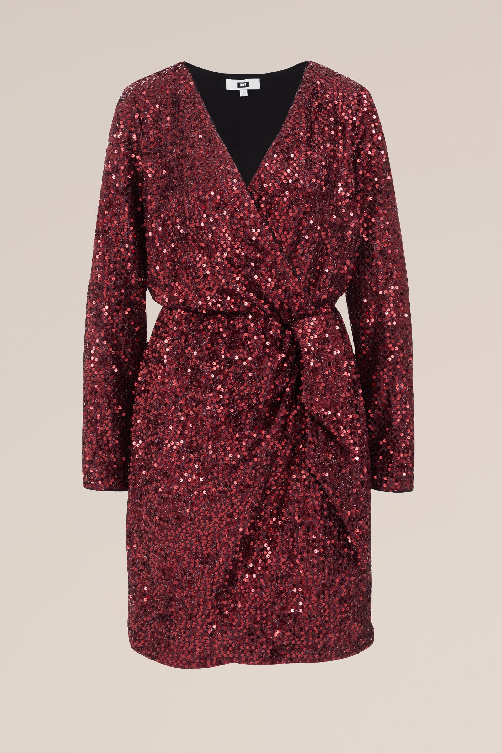 pailletten jurk WE Fashion Donkerrood