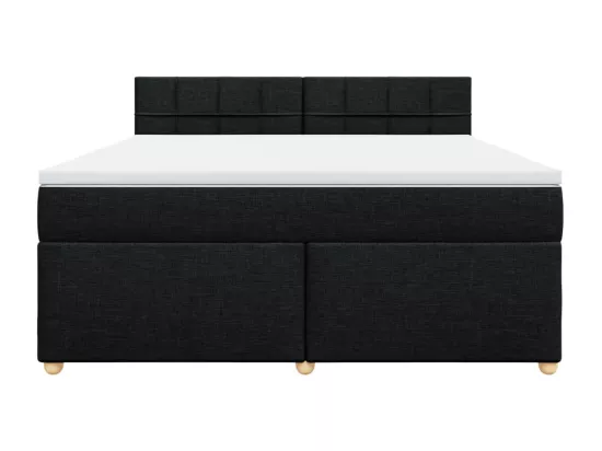 Sommier à lattes de lit avec matelas Noir 180x200 cm Tissu