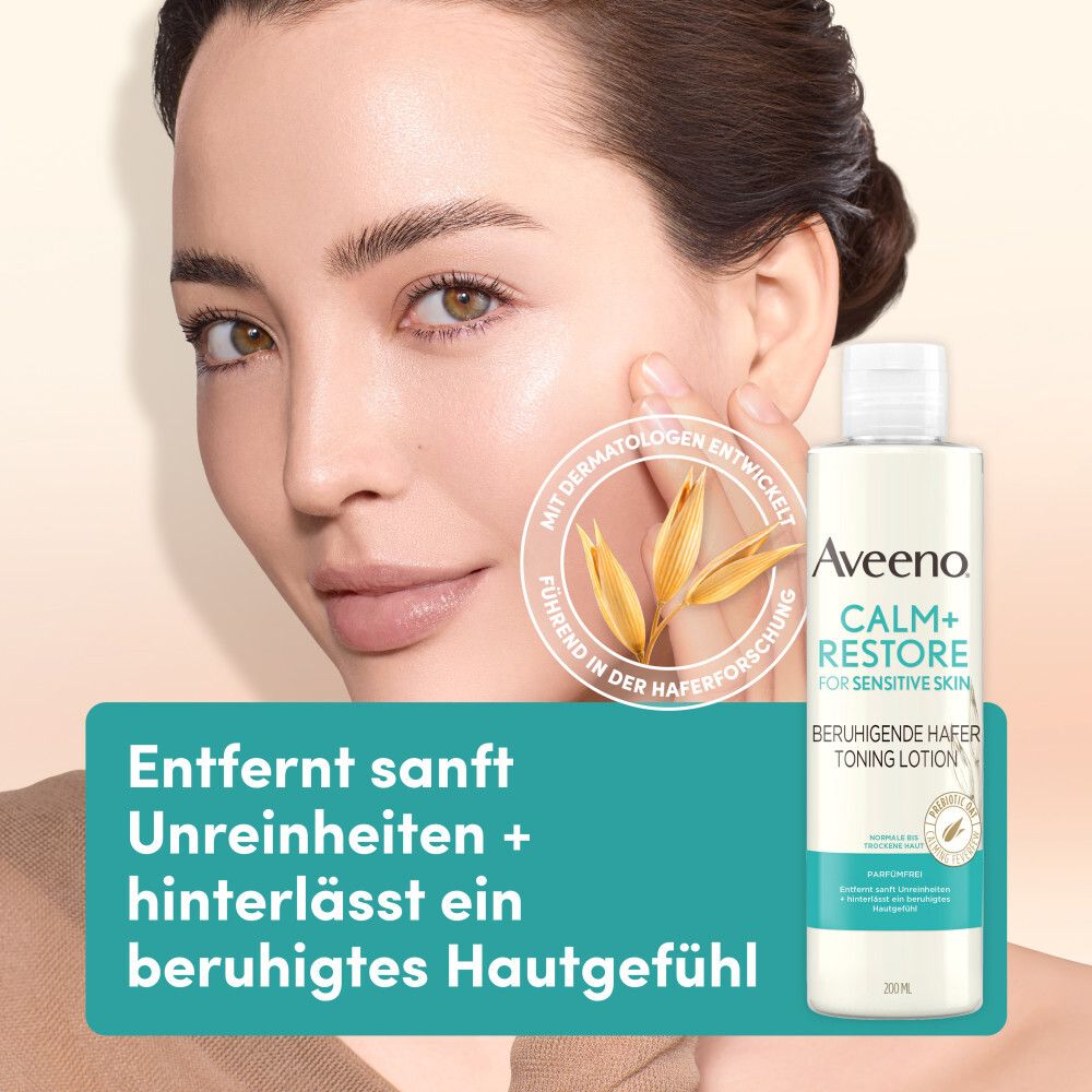 Aveeno® CALM+RESTORE Hafer Toning Lotion für empfindliche Haut, parfümfrei