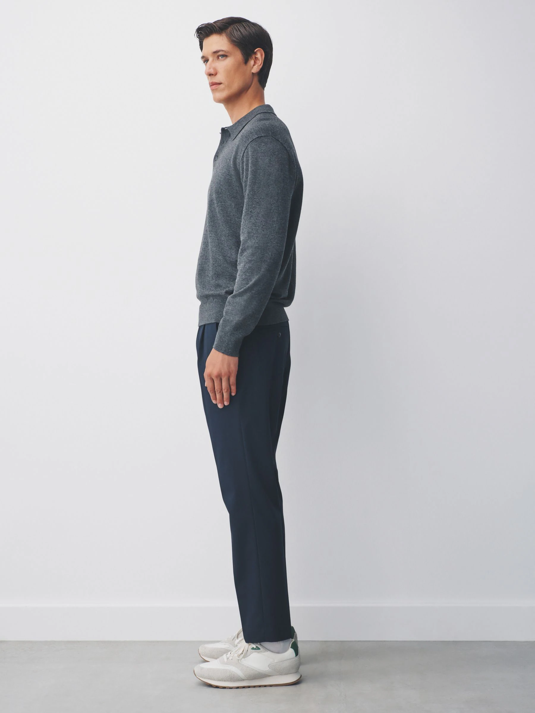 Donkerblauw - Slim fit stretchy Broeken met intern trekkoord