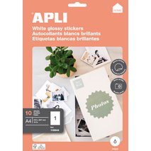 Etiquette photo brillante, 210 x 297 mm, blanc