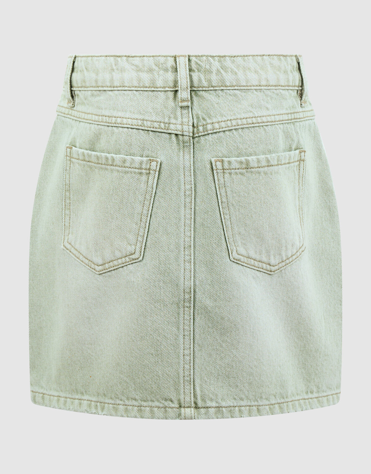 Rhinestone Denim Rok Groen