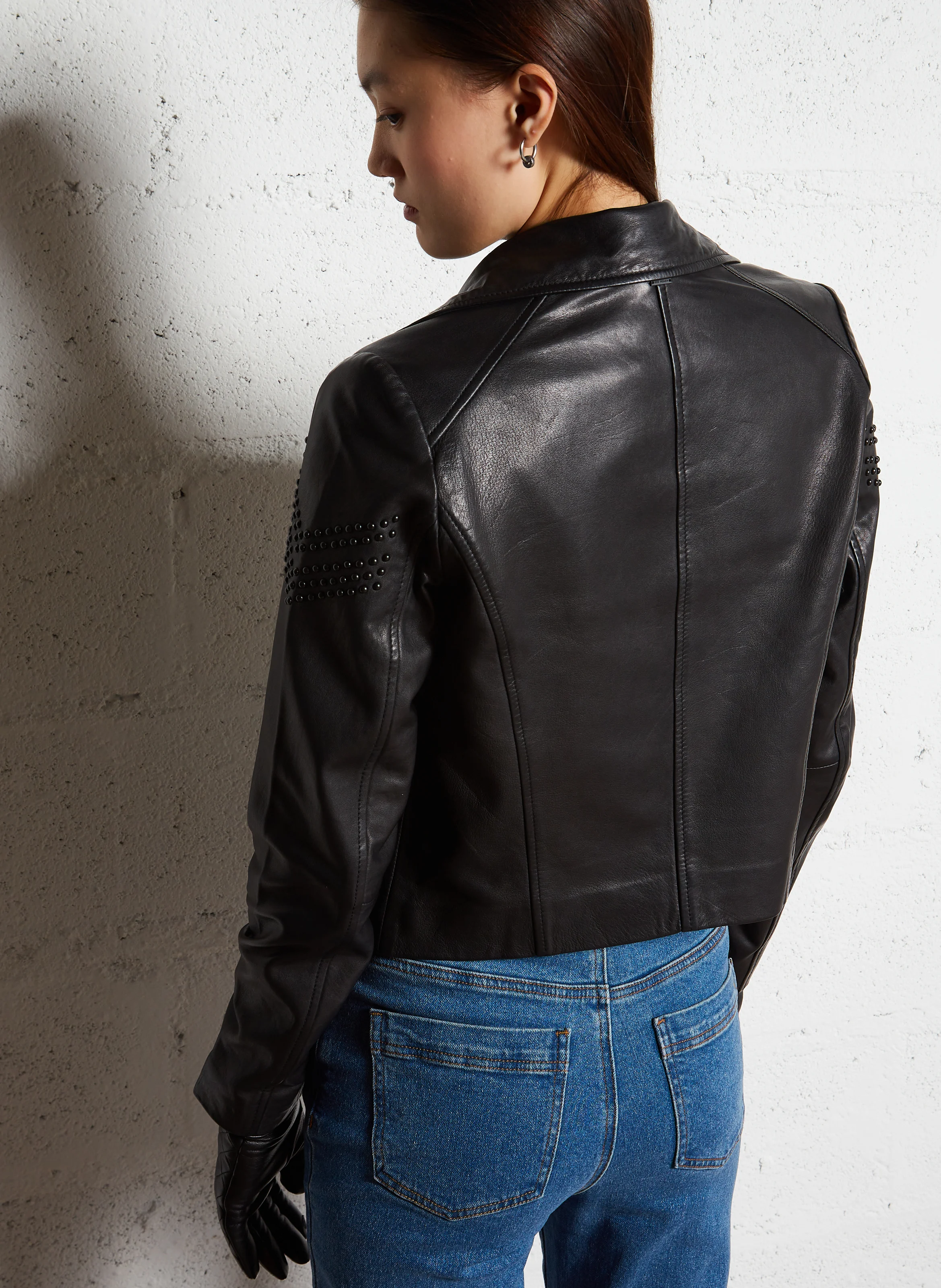 Veste en cuir| Noir