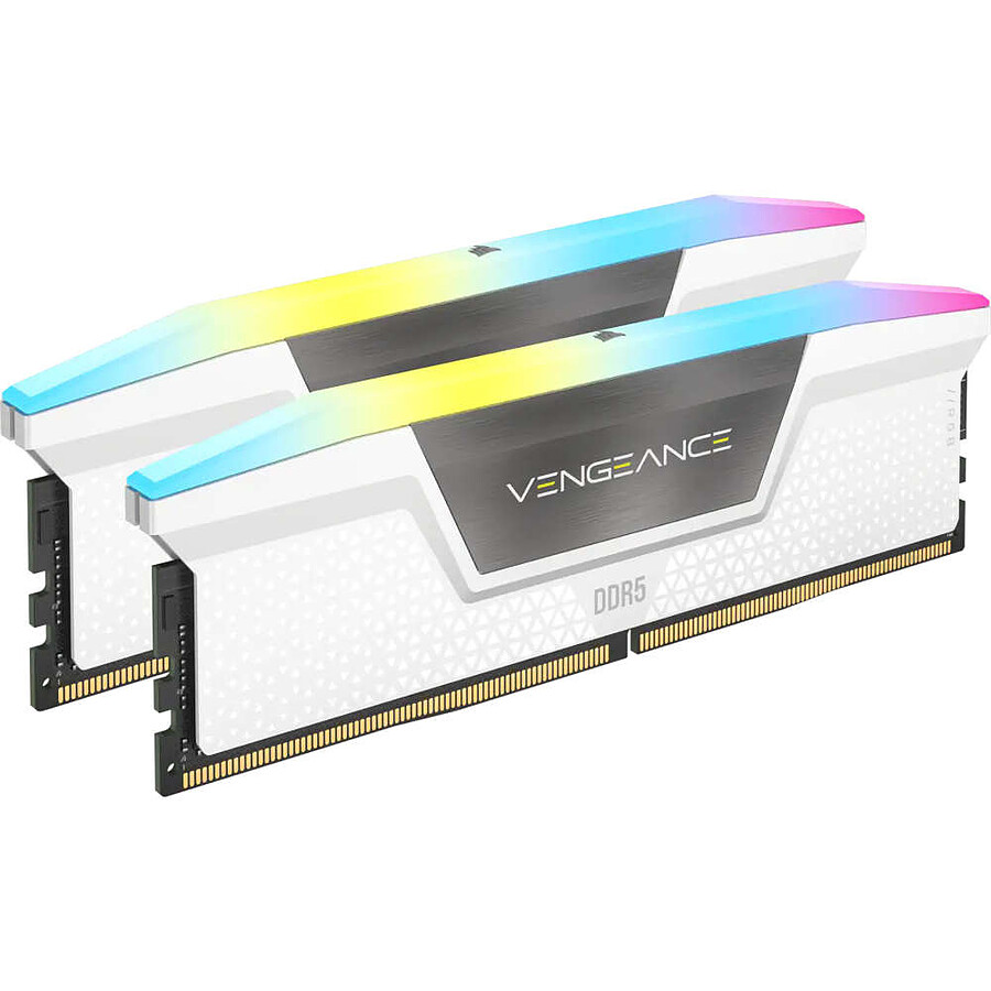 Corsair Vengeance RGB White - 2 x 16 Go (32 Go) - DDR5 5200 MHz - CL40