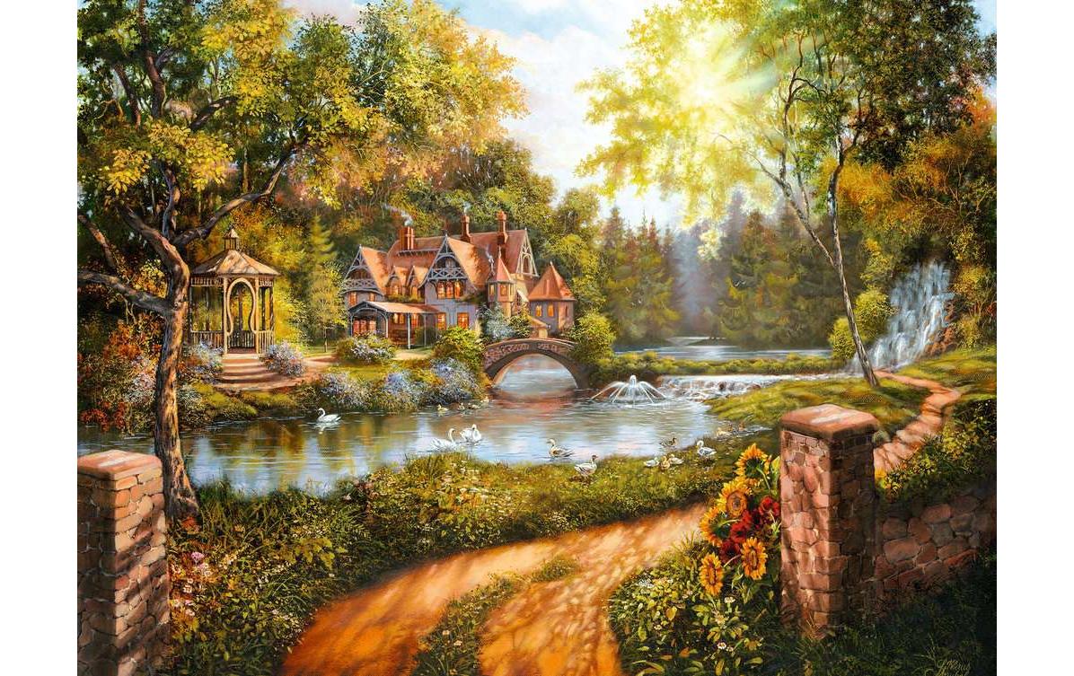 Puzzle Cottage am FlussKlassisches Puzzle