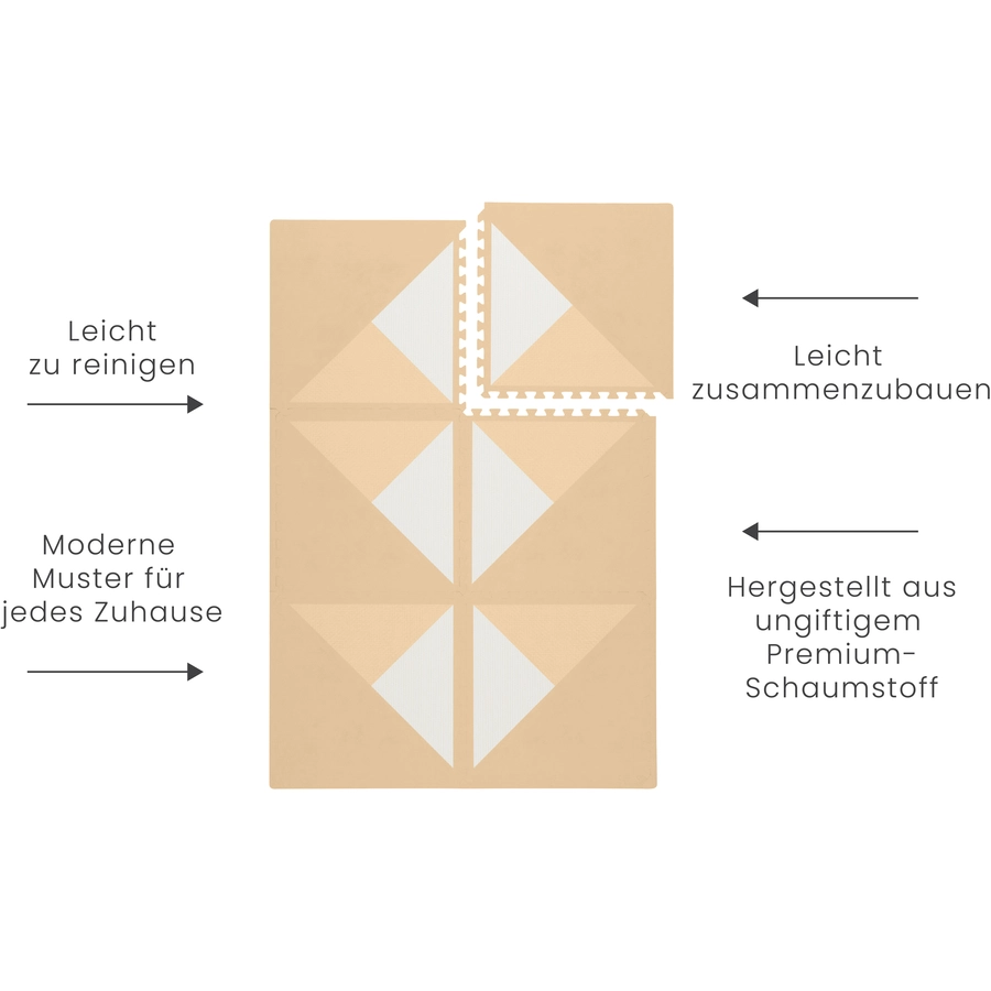 toddlekind Prettier Puzzle Spielmatte Kyte Wheat 120 x 180 cm