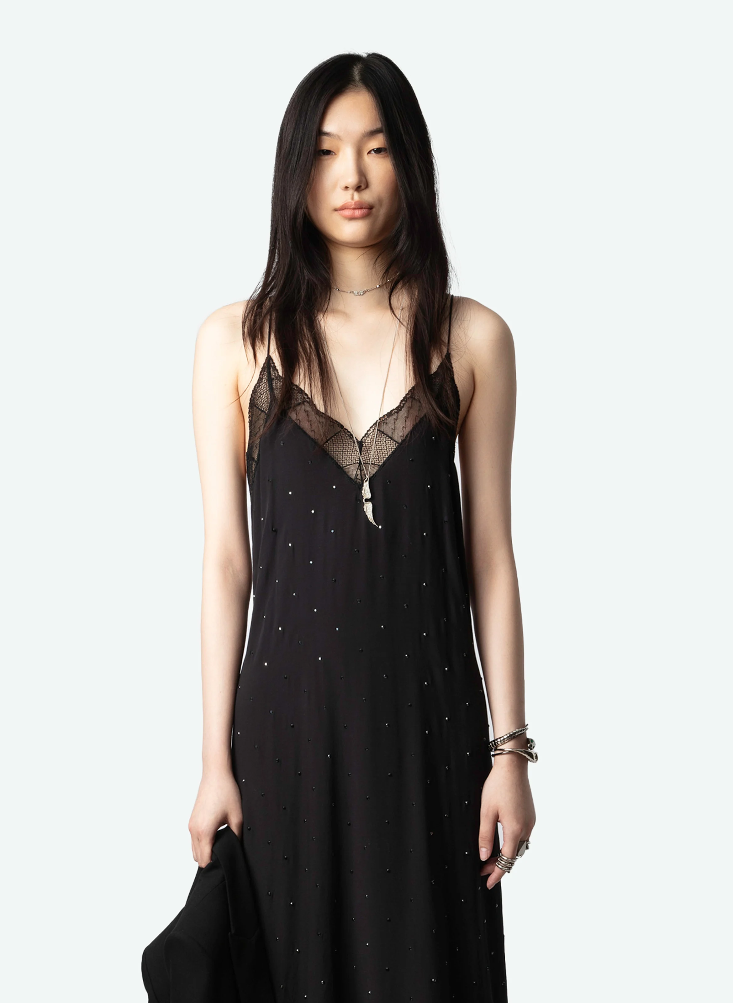RISTY - Robe longue esprit lingerie | Bleu