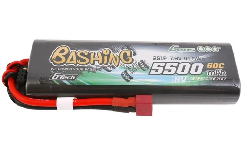 RC-Akku LiHV 5500 mAh 7.6 V 60C Bashing G-Tech2S LiPo HV Akku für RC Fahrzeuge mit Deans Stecker