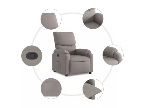 Fauteuil inclinable Taupe Tissu
