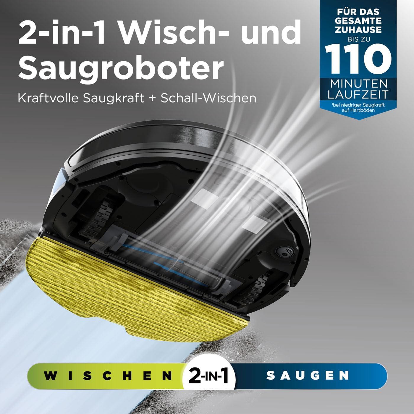Shark Matrix Plus 2-in-1 Saugroboter mit Wischfunktion und Absaugstation, Selbstreinigend, Selbstentleerend, für Tierhaare, Teppich und Hartböden, 14,5 cm flach, schwarz