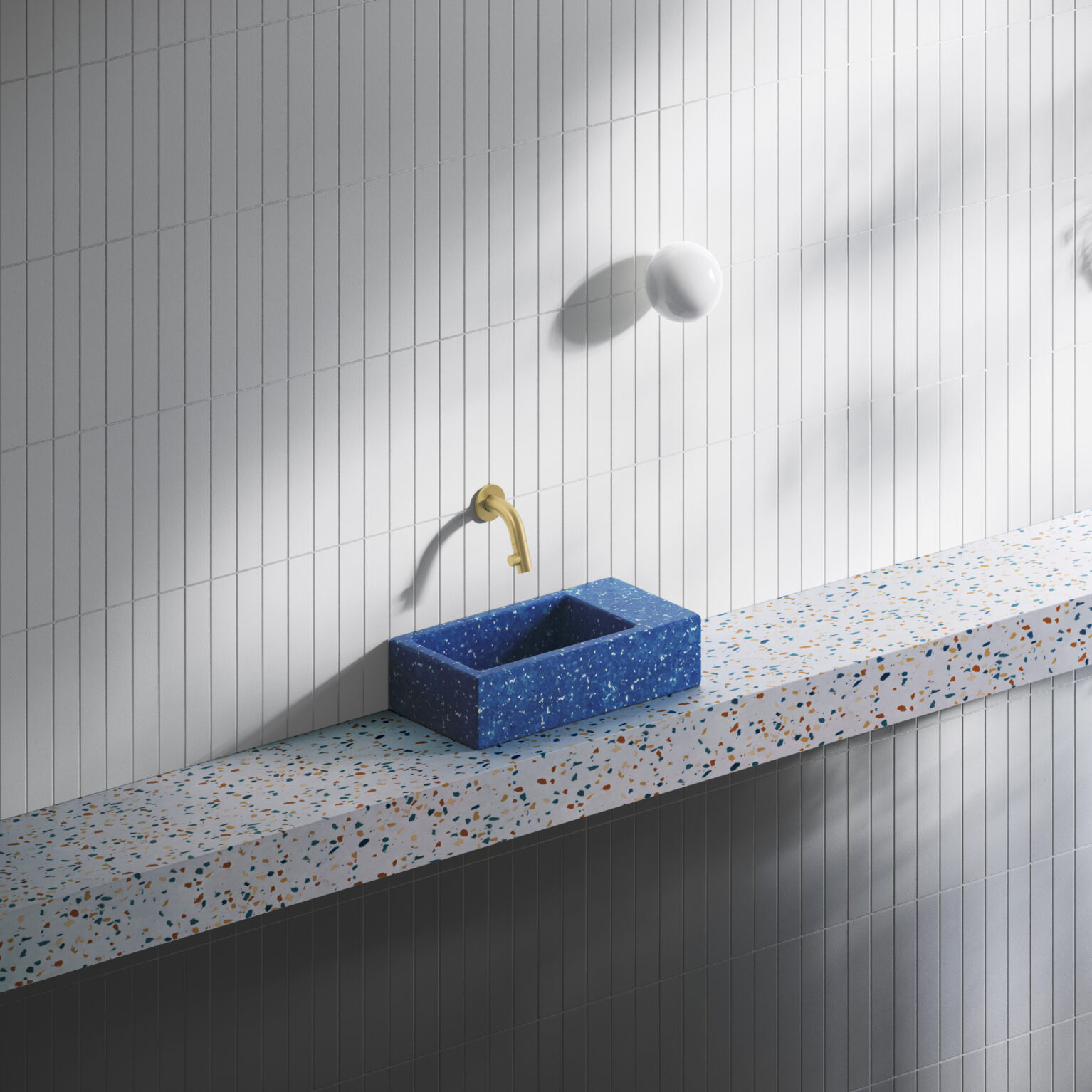 Clou Flush 3 fontein gerecycled polyethyleen 36cm zonder kraangat rechts middernacht