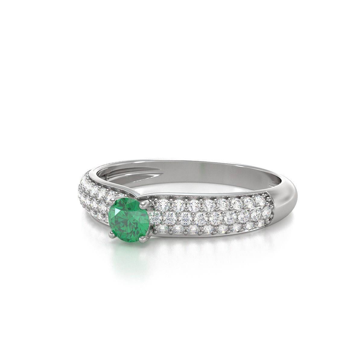 Bague Emeraude et diamants sur Argent 925 1.978grs
