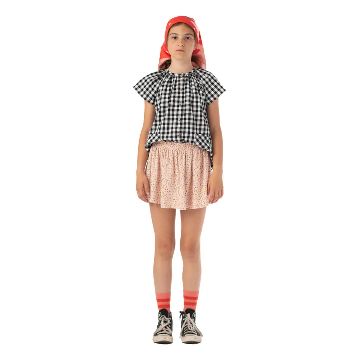 Piupiuchick Jupe Eponge Fleur Coton Bio | Rose pâle