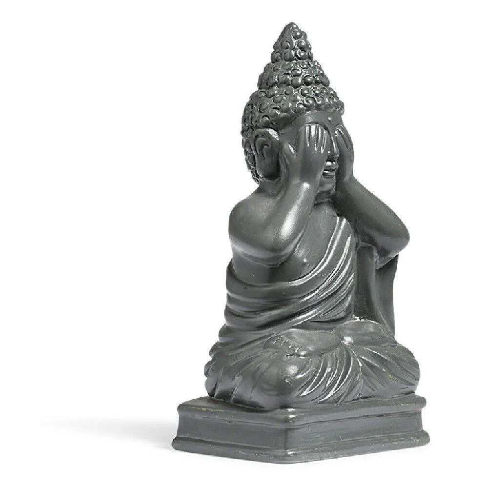 Statue Bouddha de la sagesse résine gris foncé