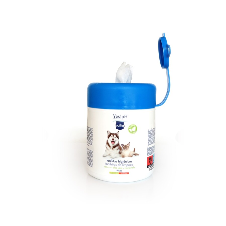 Sim! Lenços umedecidos de limpeza com pH balanceado para cães e gatos.