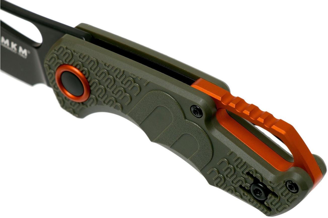 MKM Isonzo FX03-2PGO Cleaver OD Green FRN, Black Blade zakmes, Jesper Voxnaes design