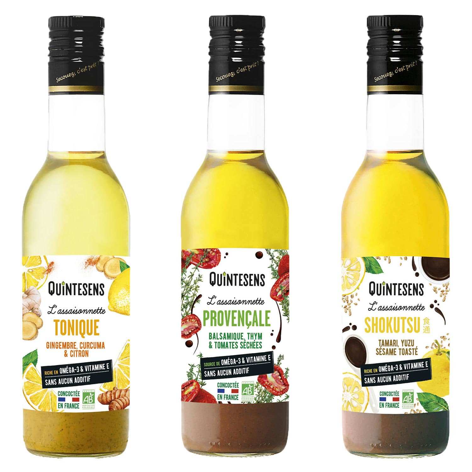 Assortiment de 3 vinaigrettes 100% naturelles