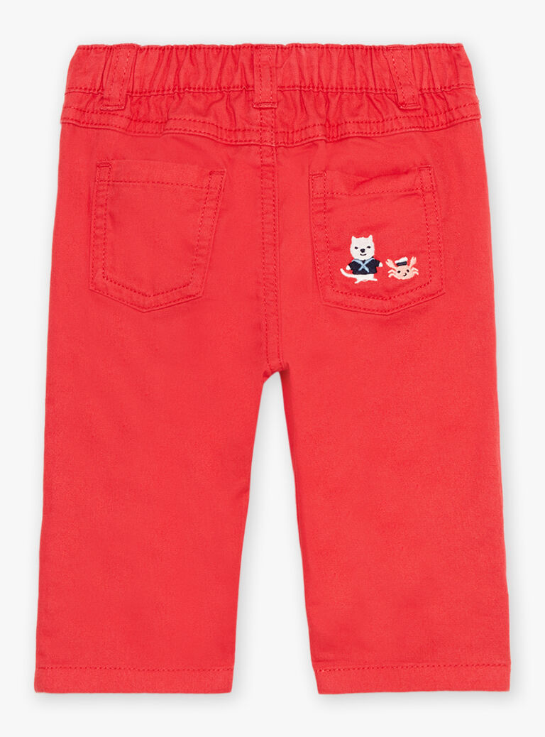 Pantalon en tubique rouge