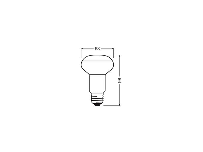 OSRAM Lampe Star R63, 2.6W, E27 Warmweiss LED-Reflektorlampen R63 mit Retrofit-Schraubsockel