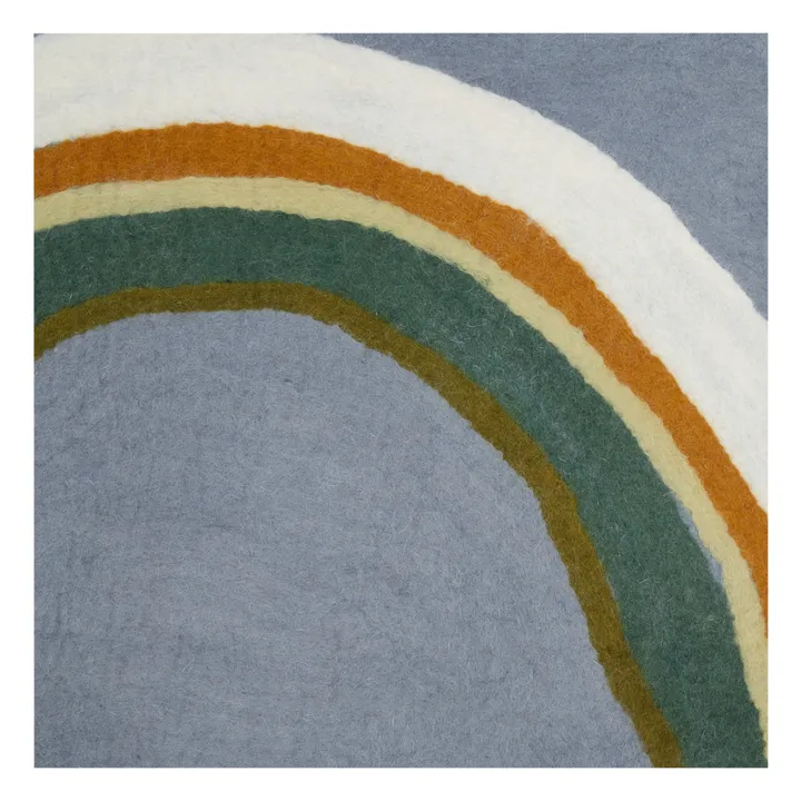 Muskhane Tapis Indreni en feutre | Bleu ciel