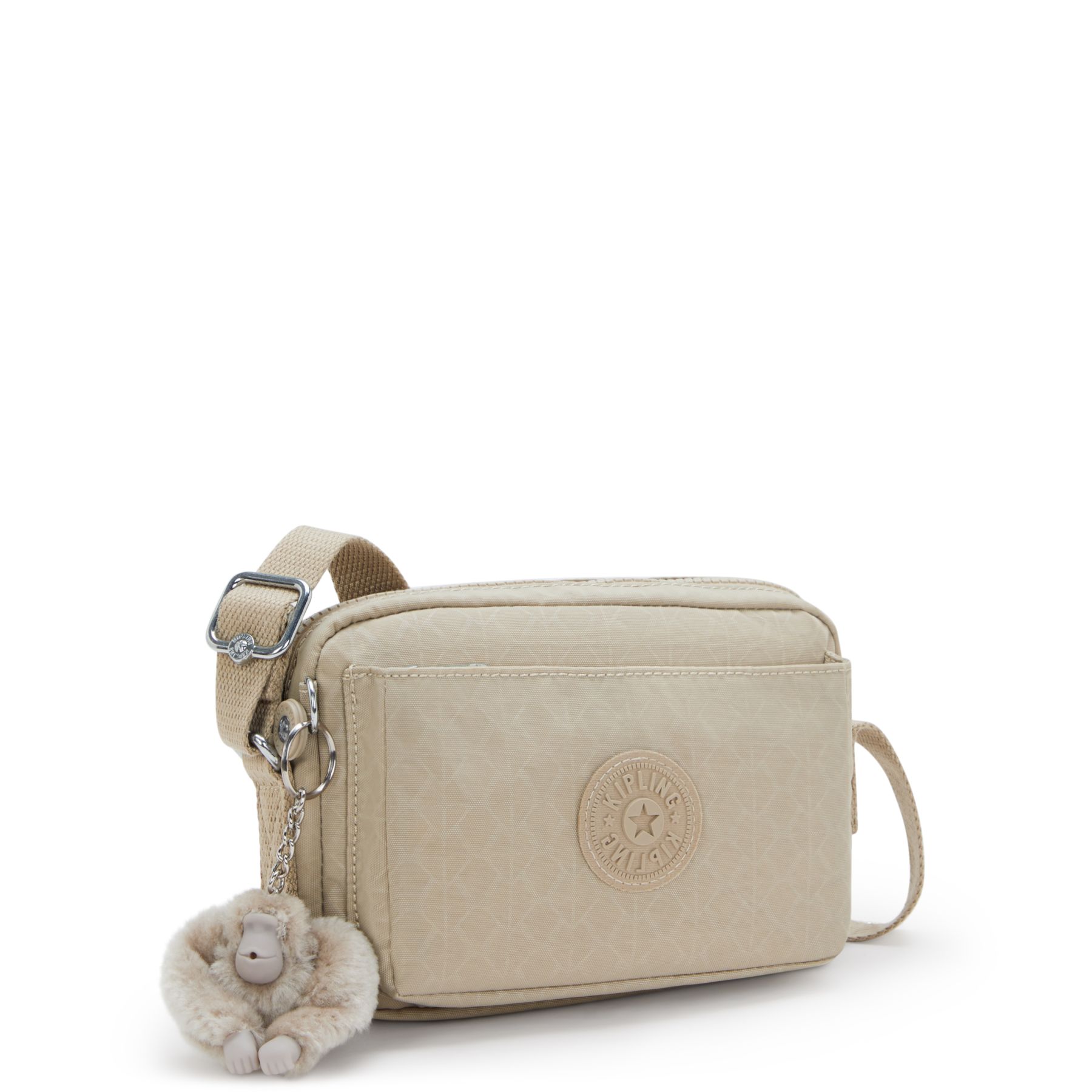 ABANU Mini Sac à Bandoulière avec Sangle Ajustable - Signature Beige Embossed