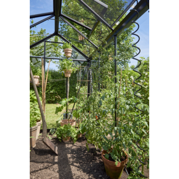 Tuinkas Royal Well Birdlip 48 zwart gecoat met 3mm veiliheidsglas