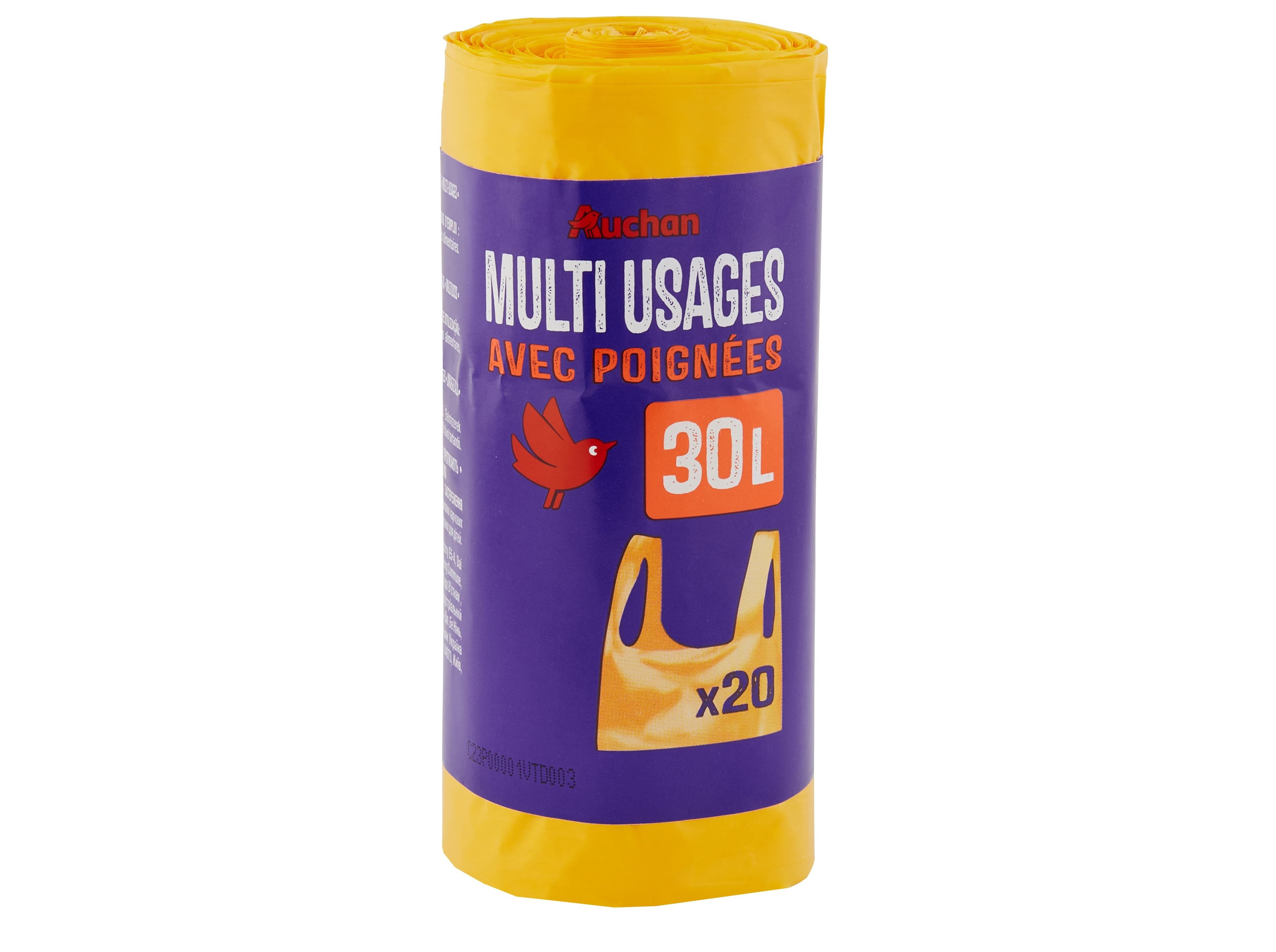 SACOS AUCHAN MULTIUSOS COM ALÇAS 30L 20UN