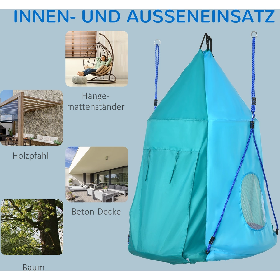 Outsunny Nestschaukel mit Zelt blaugrün