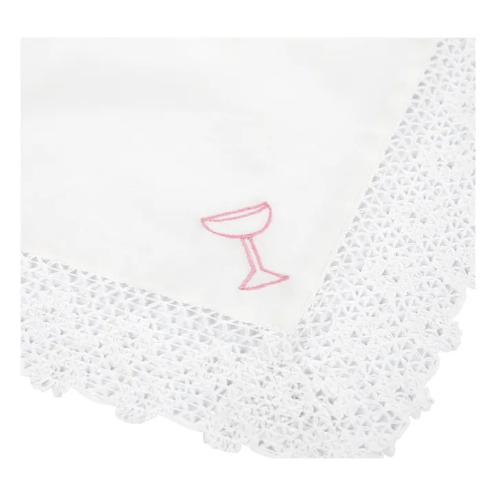 Anna + Nina Serviettes de table Cheers - Set de 2 | Blanc