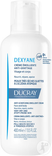 Ducray Dexyane Crème Emolliente Anti-Grattage Peau Très Sèche/Tendance Atopique Démangeaisons 400ml