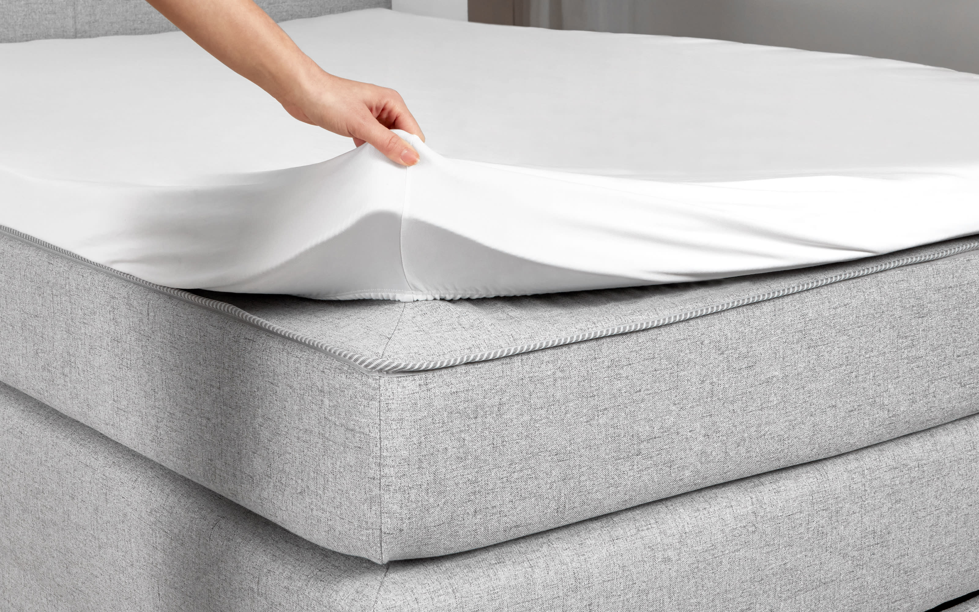 Boxspringbett BX1440 Modesto, grau, 100 x 200 cm