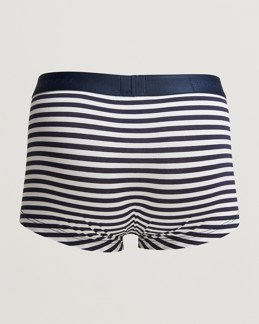 Sunspel 2-Pack Cotton Stretch Trunk Navy/English Stripe