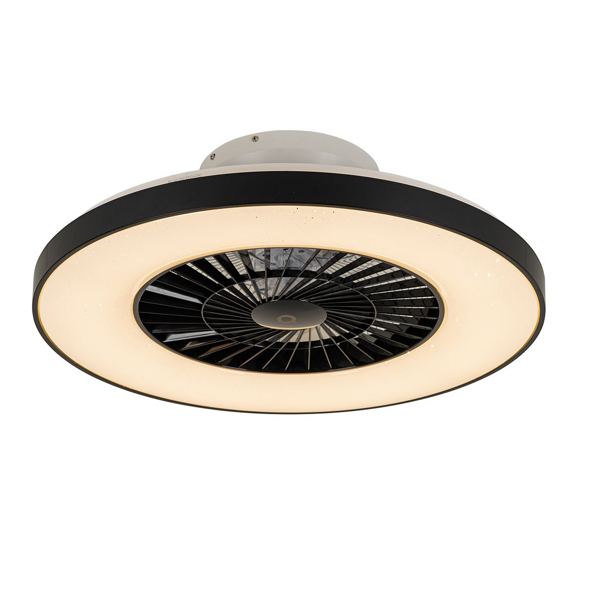 Smart plafondventilator zwart met ster effect 60cm incl. LED dimbaar met afstandsbediening - Climo