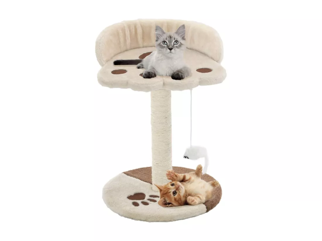 Arbre à chat avec griffoir en sisal 40 cm Beige et Marron