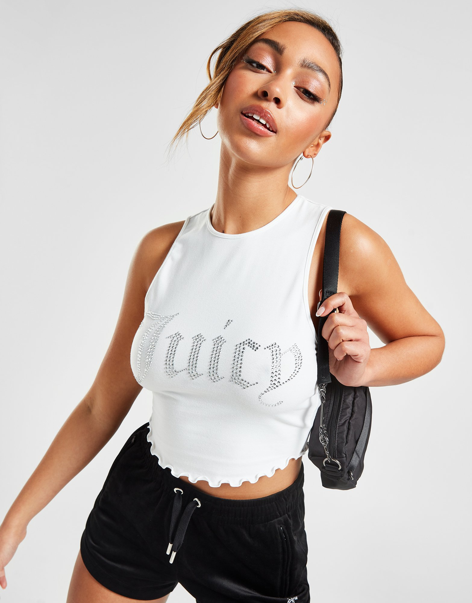 JUICY COUTURE Débardeur Logo Lettuce Hem Diamante Femme