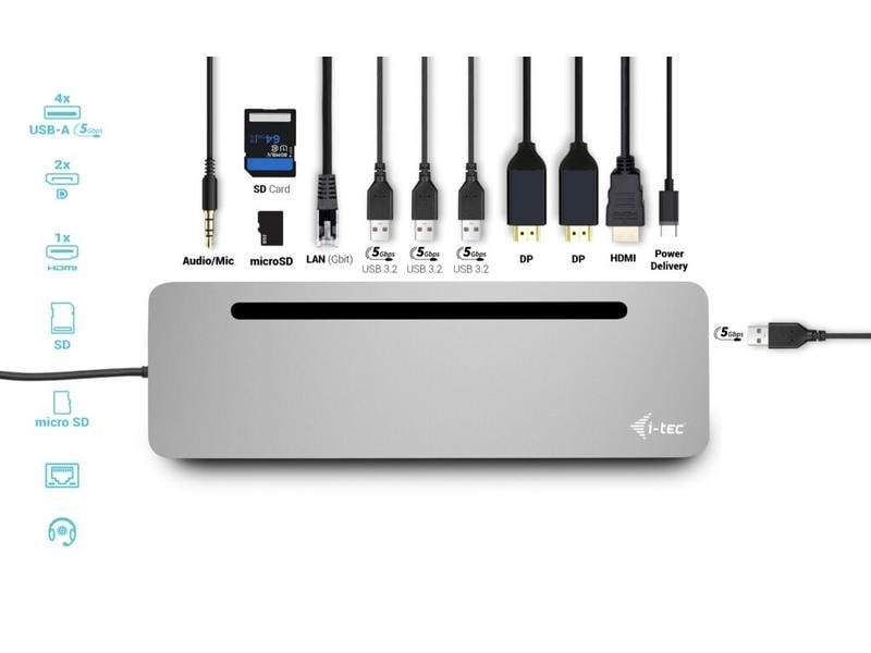 i-tec Dockingstation USB-C 3x 4K Display PD 100W   USB-C La Dockingstation mit PowerDelivery, USB-C Ladegerät und drei Display-Anschlüssen