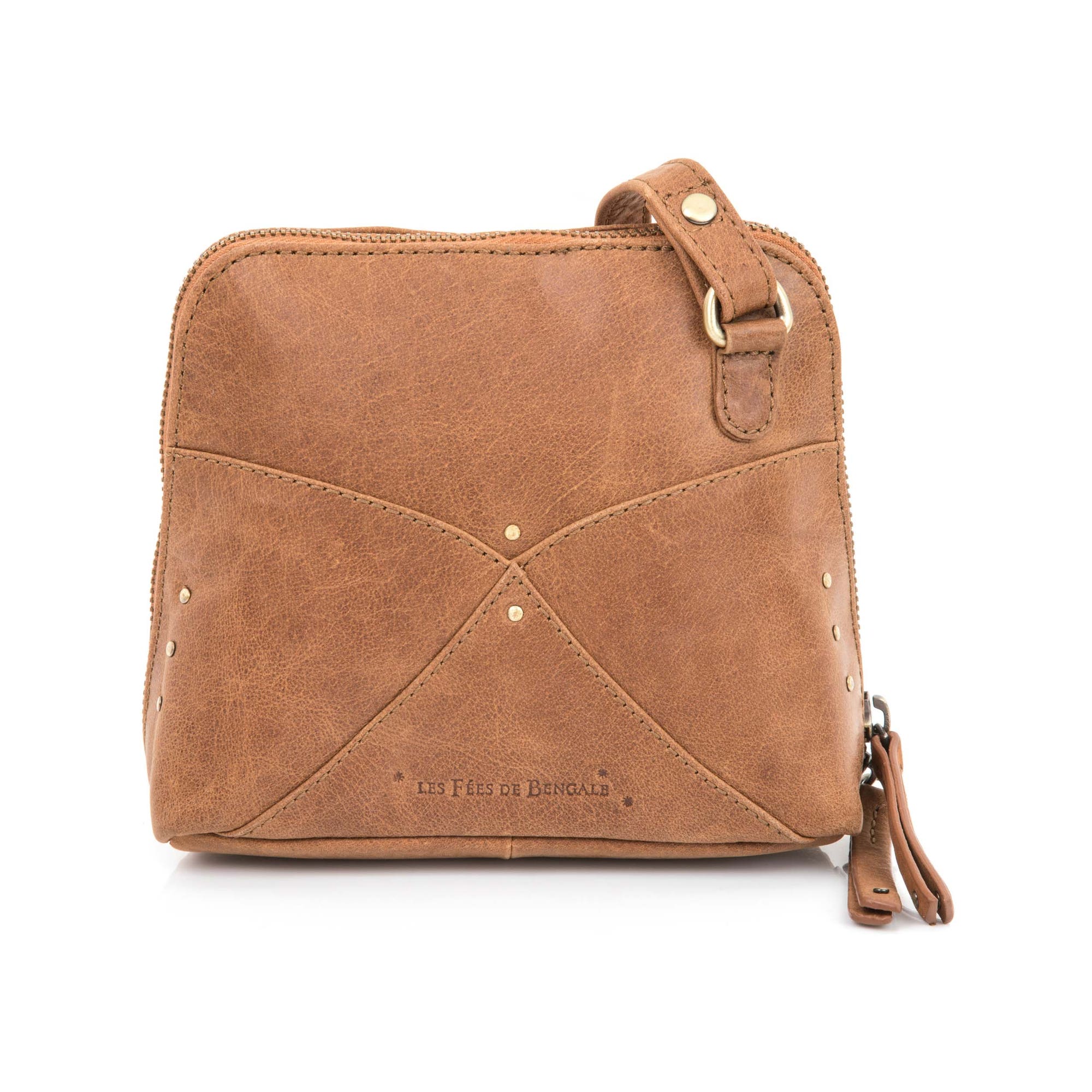 Sac bandoulière en cuir cognac