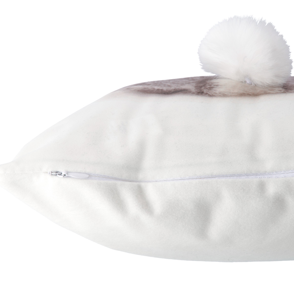 My Home Kissen mit Hasen-Motiv weiss