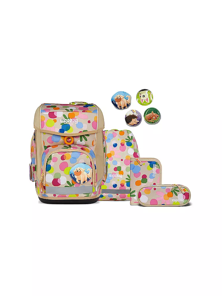 ERGOBAG Schultasche Set 5tlg CUBO Flower PowBär bunt