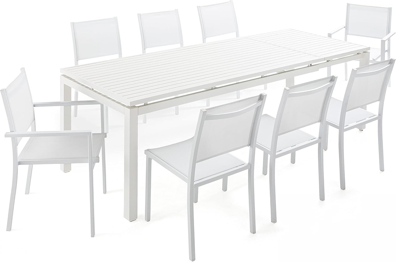 Oviala Gartensessel, Aluminium und Textilene, Weiß, 2 Stück