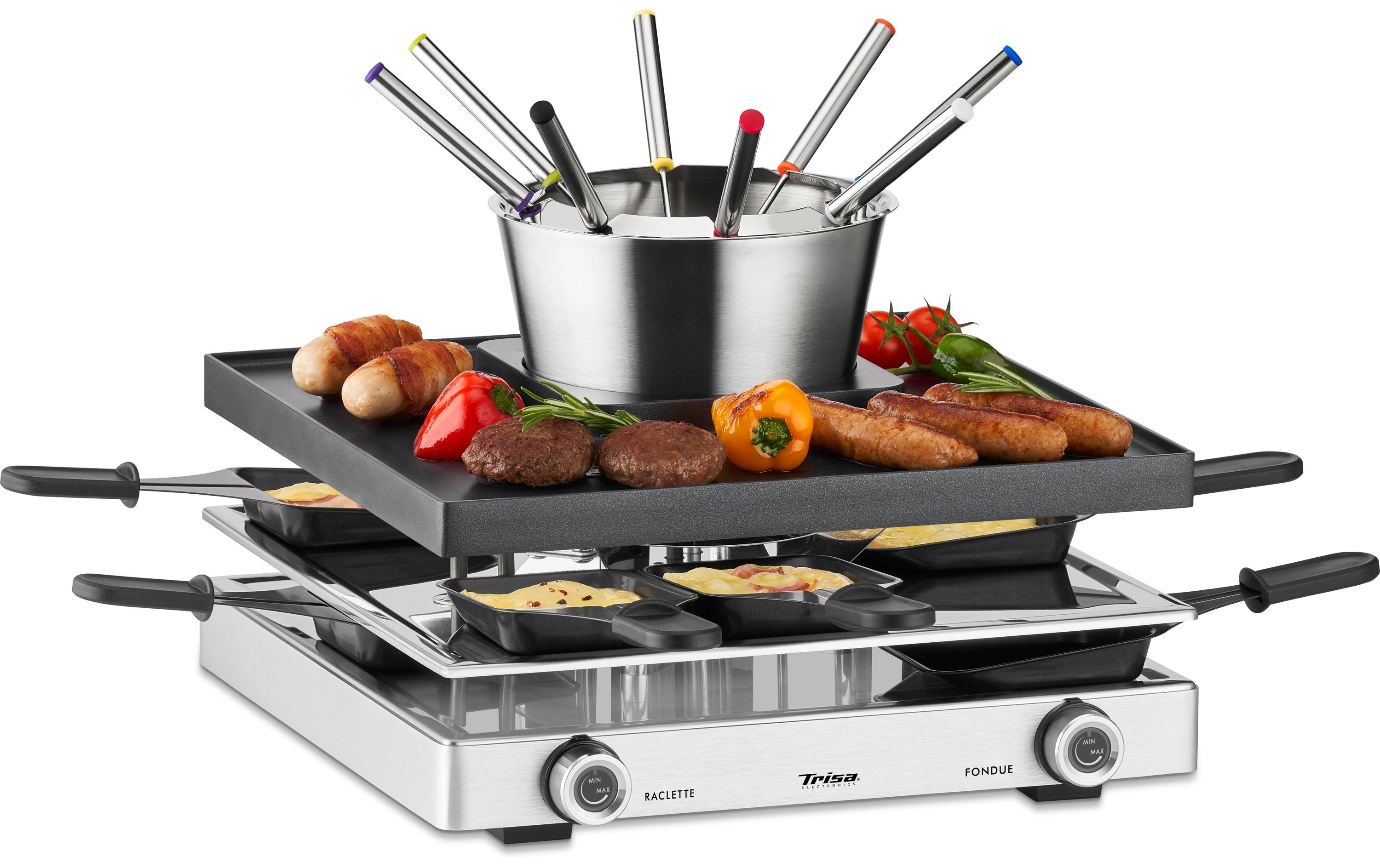 Raclette-Kombination Fondue Fusion 8 Personen<br>Raclette und Fondue in einem Gerät mit 1750 W Leistung