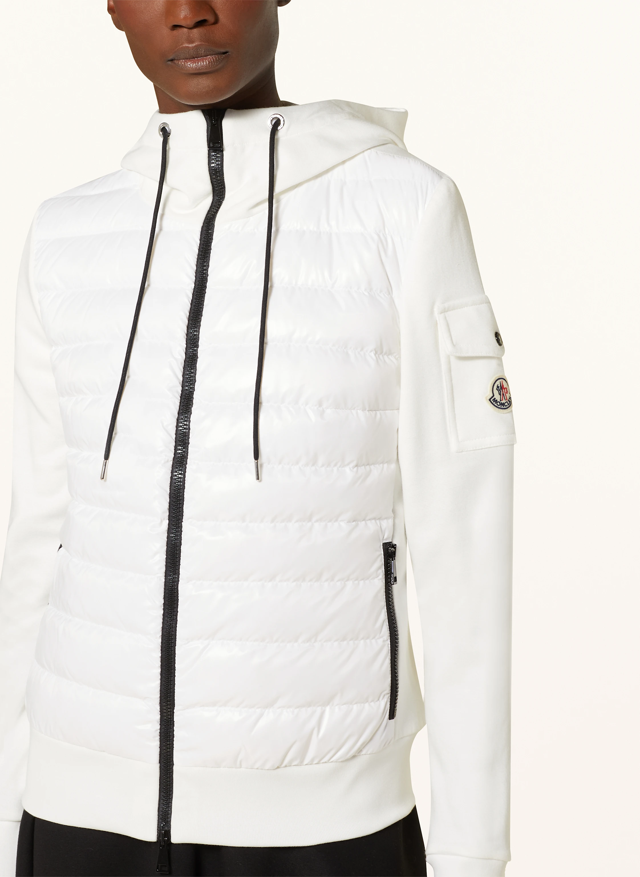 MONCLER Sweatjacke im Materialmix